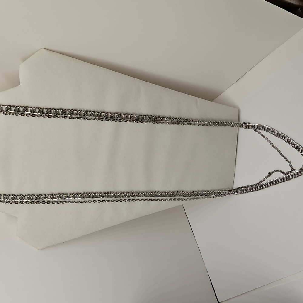 Park Lane Really Long Necklace 35.5 In Double Strand Silver Tone